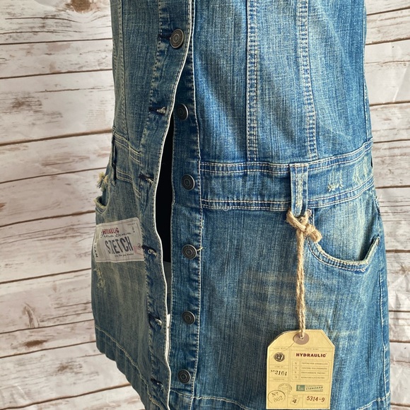 NEW Hydraulic Premium NYC Denim stretch JEAN DRESS - Picture 10 of 13